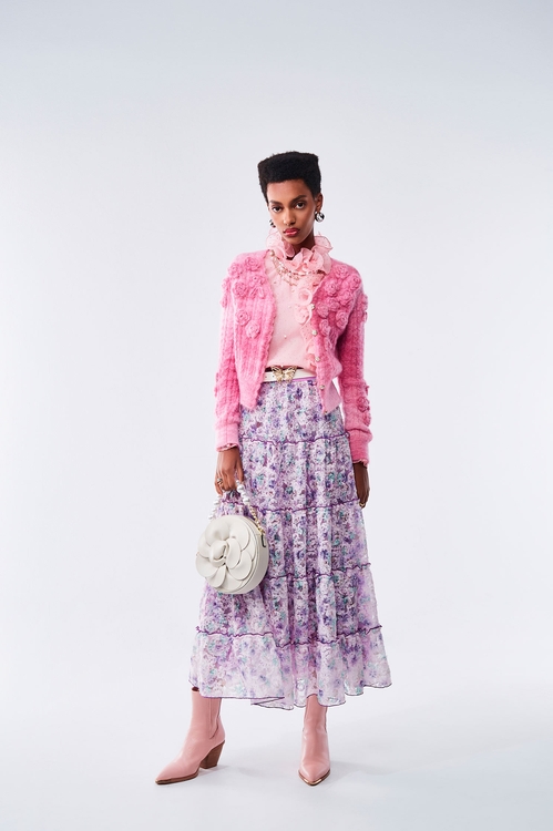 銀河丁香紫暈染長裙,紗裙