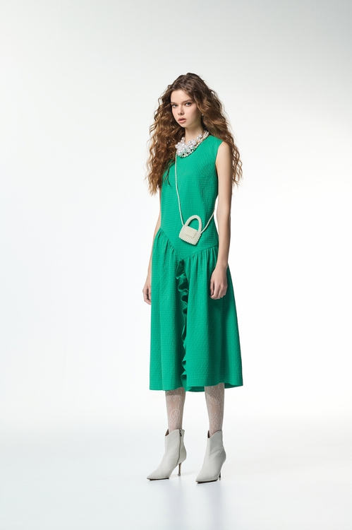 翡翠綠壓格紋洋裝,洋裝特輯