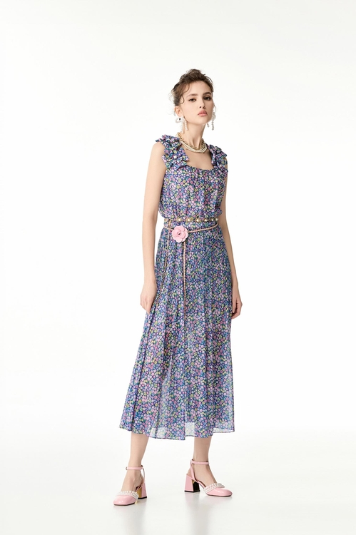 童話花園印花洋裝,雪紡洋裝