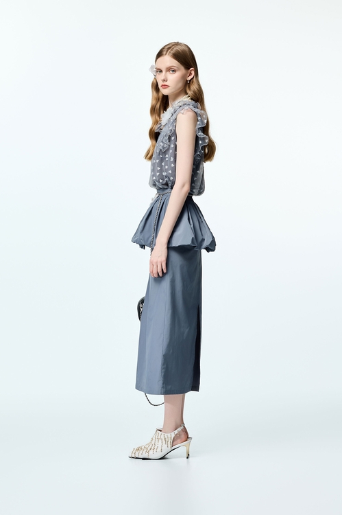 銀色愛心光澤感上衣,無袖背心