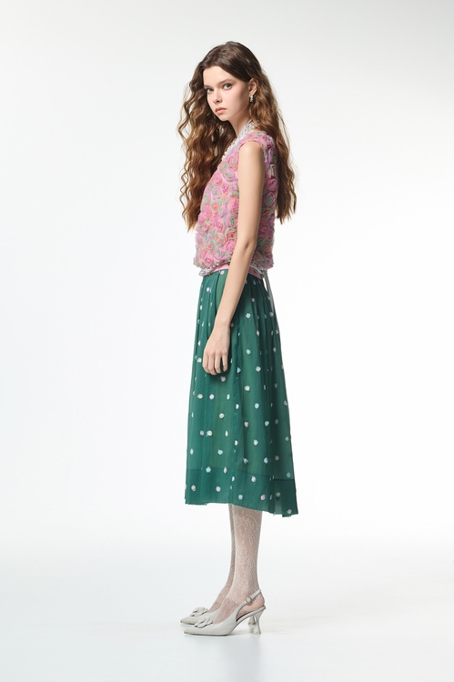 玫瑰石英粉玫瑰花上衣,無袖背心