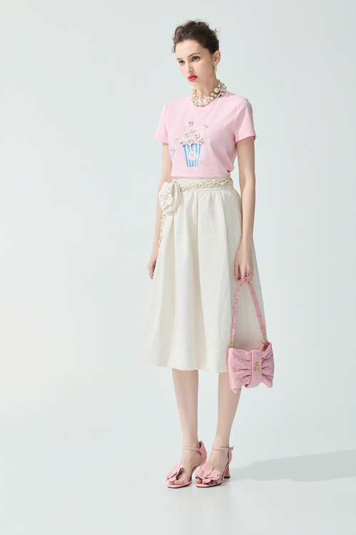 珍珠爆米花印花Ｔ恤上衣,T-Shirt