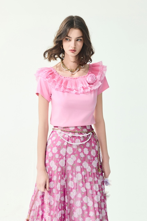粉霜色壓亂褶荷葉領上衣,,粉霜色壓亂褶荷葉領上衣,一般外套,外套,春夏穿搭,西裝外套,一般洋裝,春夏穿搭,一般外套,外套,春夏穿搭,蕾絲,針織,針織外套,上衣,春夏穿搭,荷葉,蕾絲