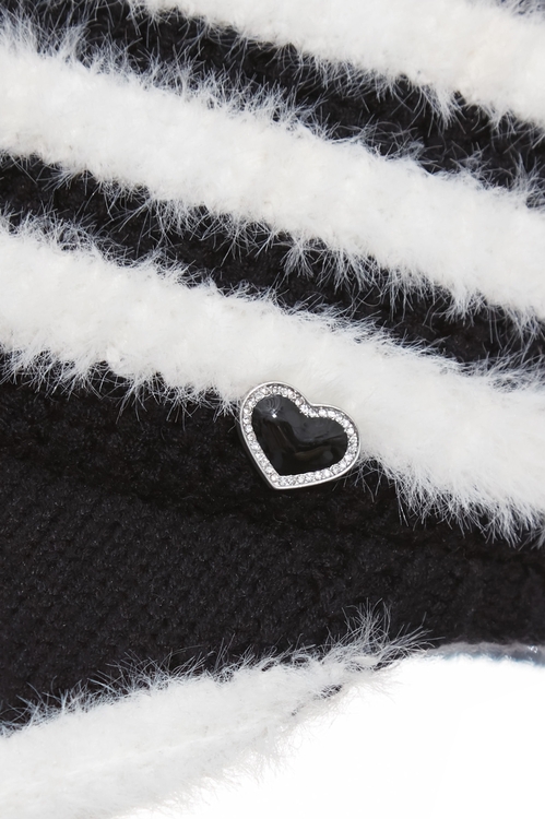 雙色毛絨針織鏤空帽,帽子