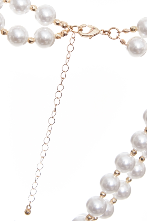 浪漫雙層珍珠心型吊墜項鍊,項鍊