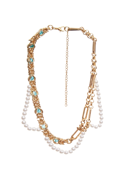 復古珍珠18K金夾珠項鍊,,復古珍珠18K金夾珠項鍊,小香風,珍珠,秋冬穿搭,項鍊,珍珠,秋冬穿搭,項鍊