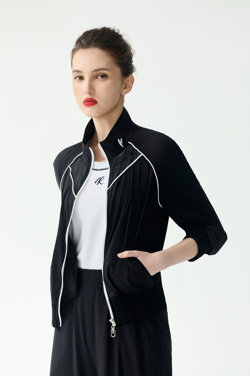 拼接透視網紗膠原蛋白外套,一般外套