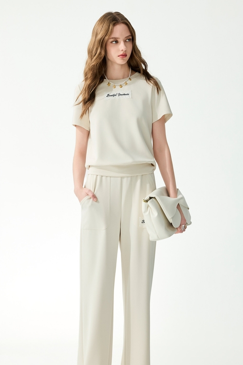 綴美麗溫室刺繡寬褲,蕾絲