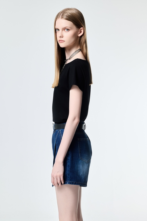 極簡牛仔褲裙,牛仔短褲