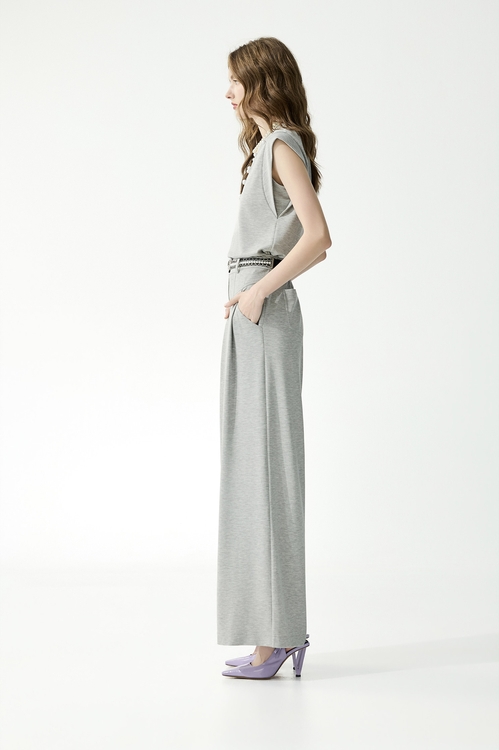 極簡鑲珍珠無袖上衣,一般背心馬甲