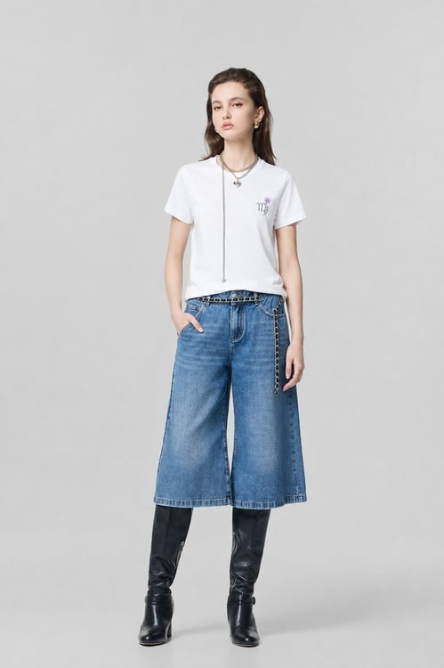 處女座花卉T恤上衣,上衣