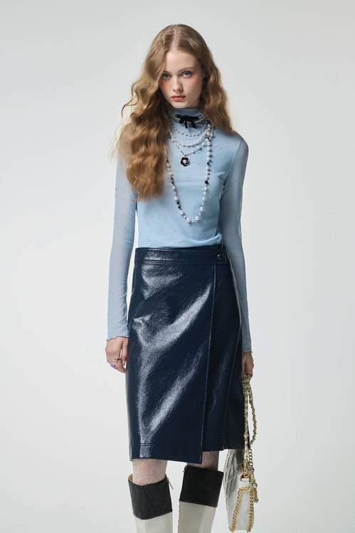 閃亮愛心單品上衣,高領上衣