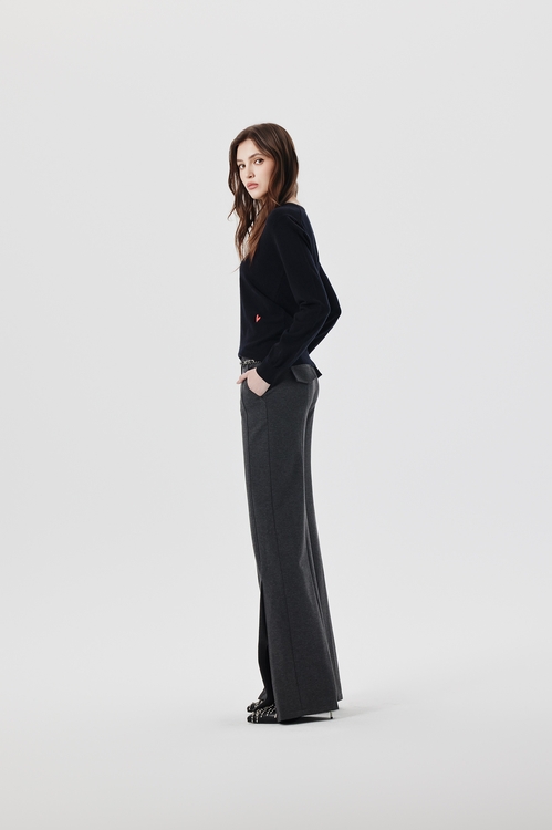 簡約法式基礎針織上衣,V領上衣