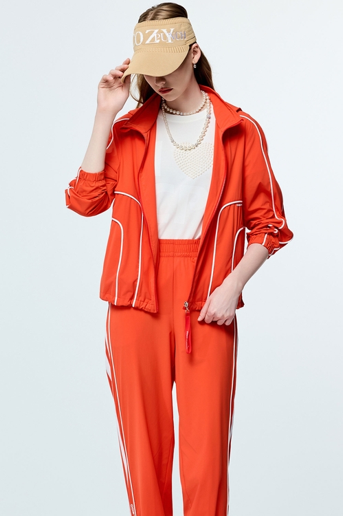 彩虹衣膠原蛋白線條設計外套,連帽外套