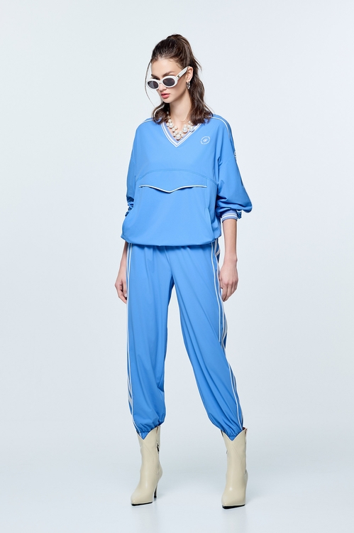 彩虹衣膠原蛋白側邊線條長褲,褲子