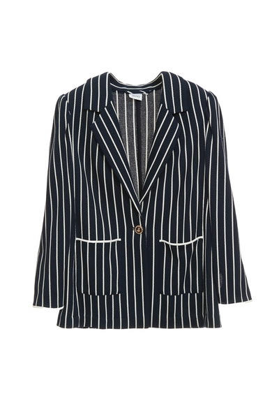 海洋洞穴色配條西裝外套