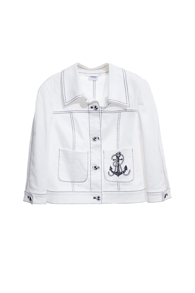 跳色壓線造型外套