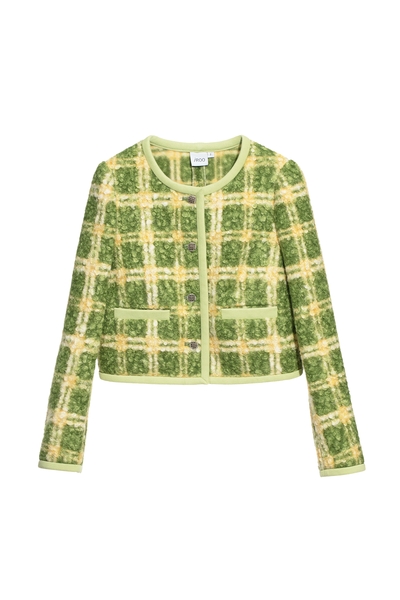 和田玉格紋小香風外套