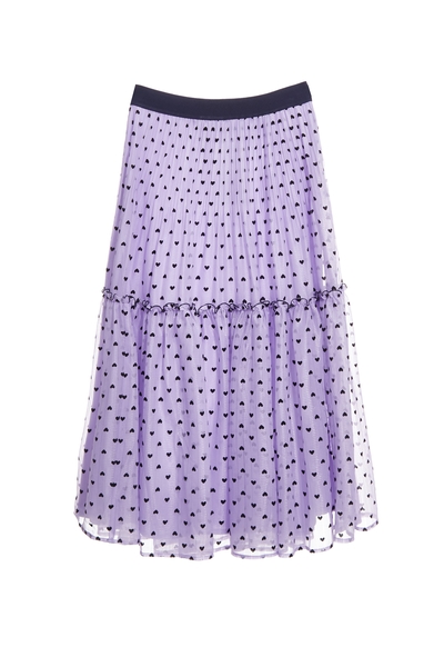 紫花西番蓮色愛心長裙