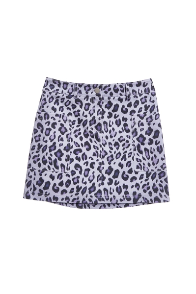 紫色豹紋印花短裙