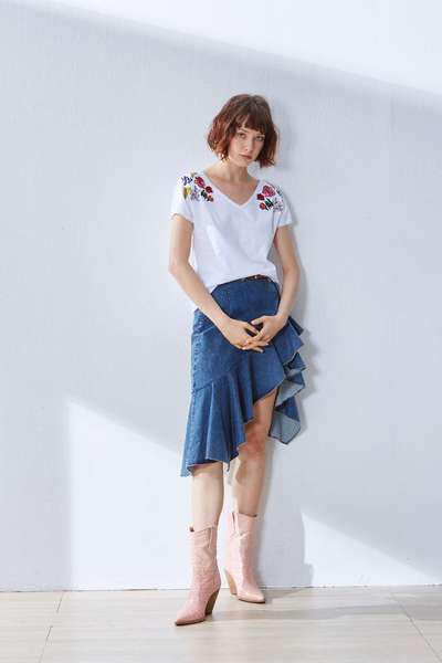 Irregular hem skirt