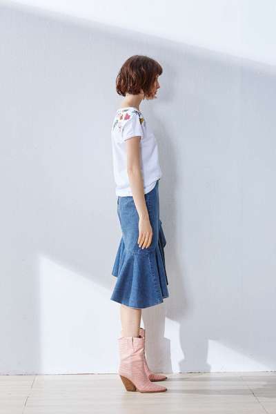 Irregular hem skirt