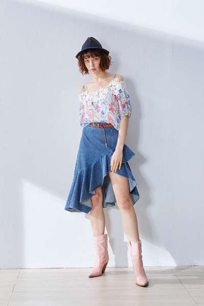 Irregular hem skirt