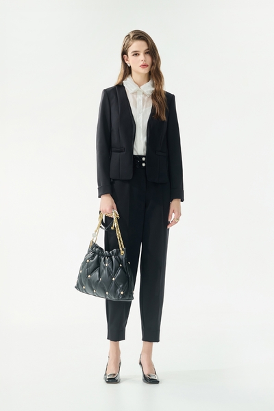 光澤四面彈錐型褲