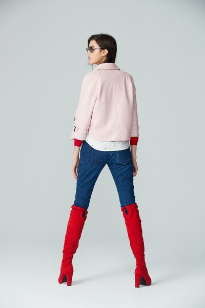 embellish with rhinestone denim trousers