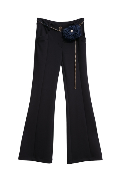 日式紫色光色牛仔喇叭褲