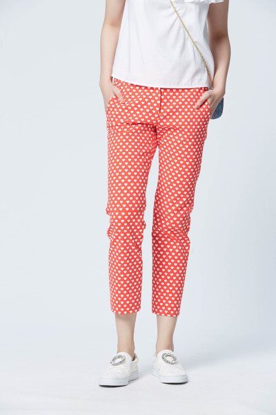 Vintage brick red slim fit pants