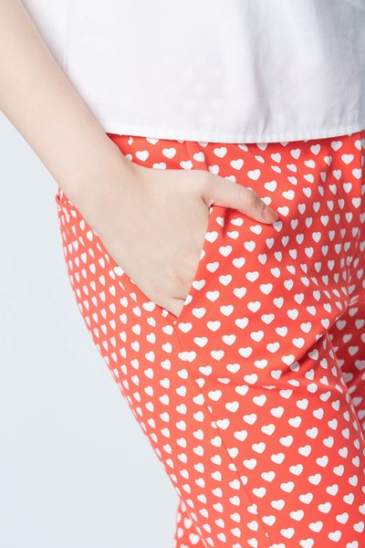 Vintage brick red slim fit pants