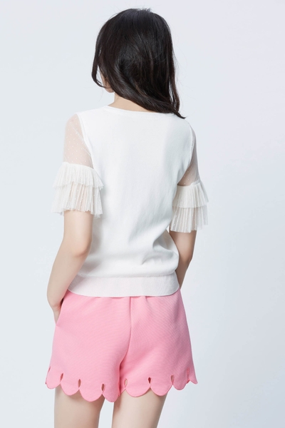 Pink solid petal design shorts