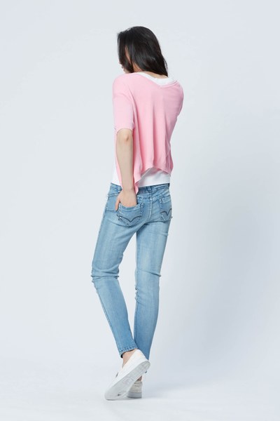 Vintage wash broken jeans