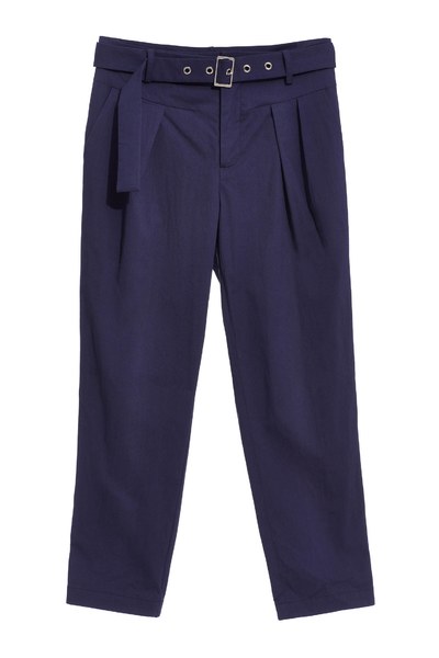 Navy blue pants with solid tailoring