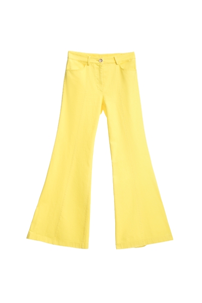 香蕉黃牛仔喇叭褲