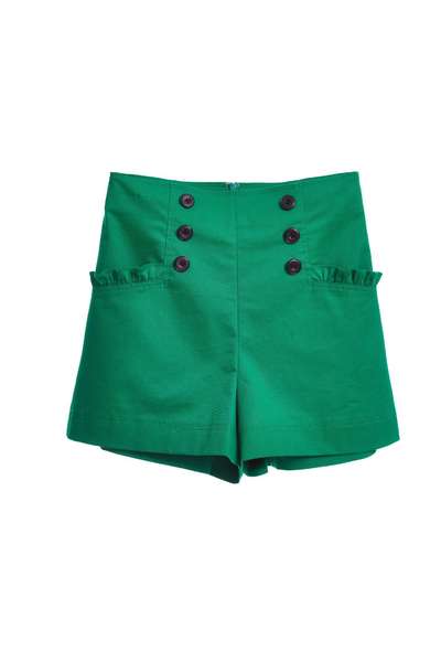Double-breasted design shorts