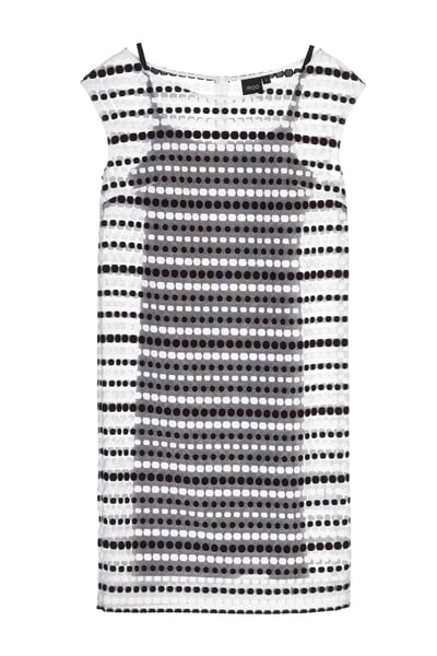 Black and white solid dress
