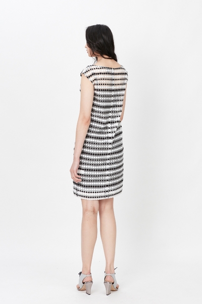Black and white solid dress