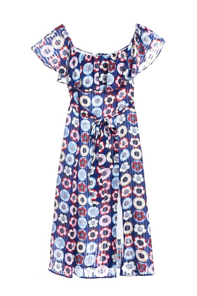 Abstract flower pattern maxi dress