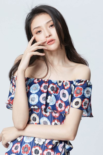 Abstract flower pattern maxi dress