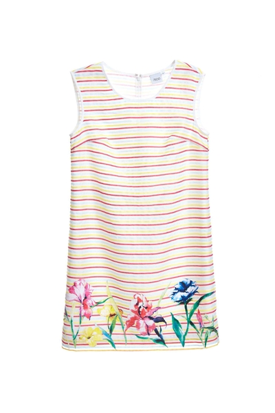 Striped embroidered dress