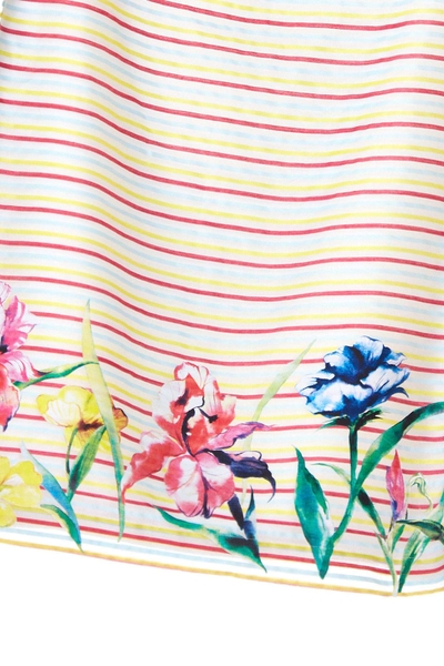 Striped embroidered dress