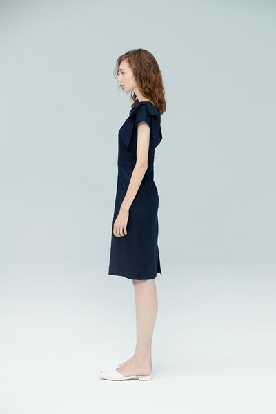 Folded waist design dress
