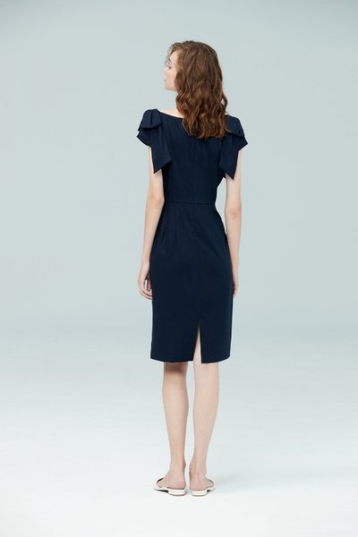 Folded waist design dress