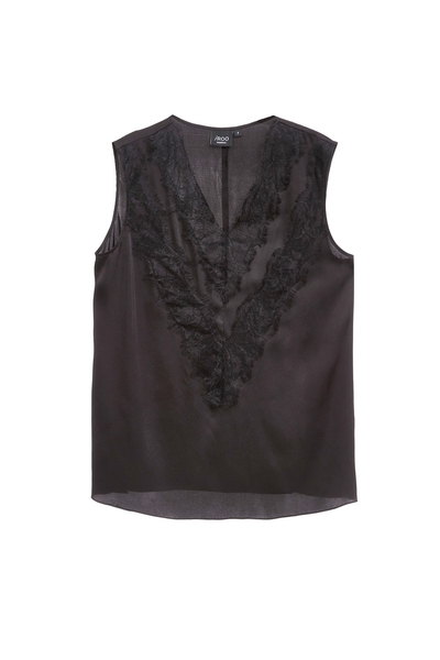 睫毛蕾絲V領沙典背心單品