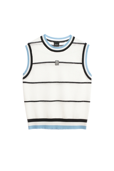 學院風燕麥色配條針織