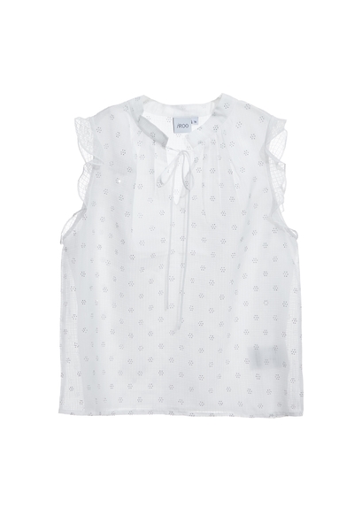 白奎色閃亮光澤上衣