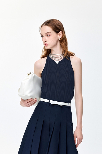 立體波紋針織背心