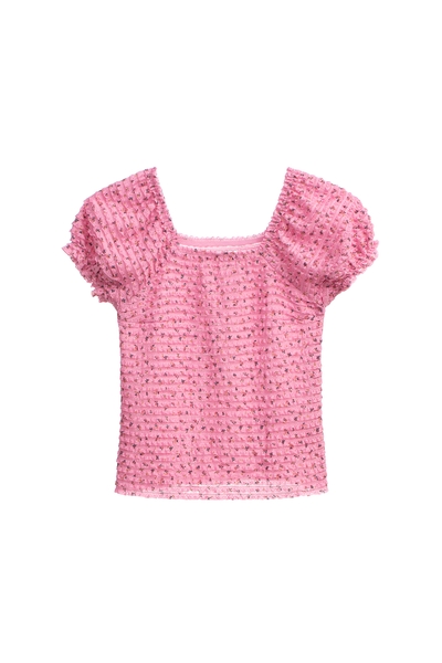 仙客萊粉蕾絲上衣